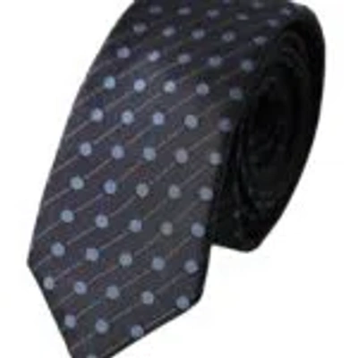 Dolce & Gabbana Black Blue Polka Dot Silk Adjustable Men Men's Tie In Black And Blue
