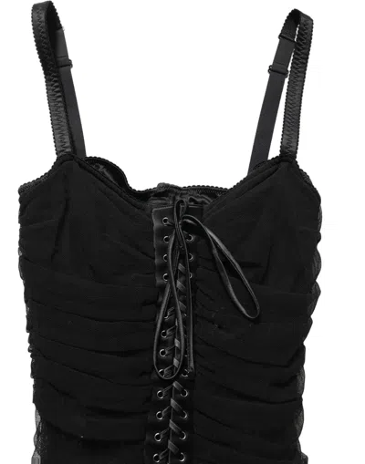 Dolce & Gabbana Corset-style Lace-up Dress In Black