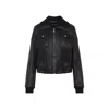 Dolce & Gabbana Black Lamb Leather Jacket With Ribbed Detailing In Black