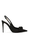 Dolce & Gabbana Mun 105 Satin Slingback Pumps With Bow In Black