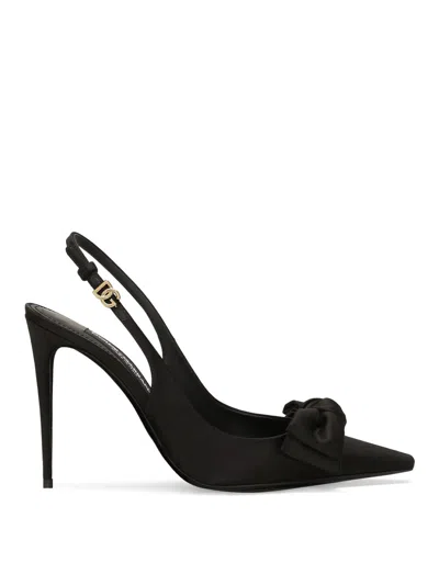 DOLCE & GABBANA BLACK BOW SLINGBACK