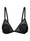 Dolce & Gabbana Black Bra With Emboidery In Techno Fabric Woman In Black