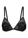 Dolce & Gabbana Black Bra With Emboidery In Techno Fabric Woman In Black