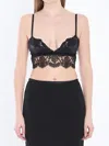 Dolce & Gabbana Black Bralette Top In Silk Satin And Lace In Black