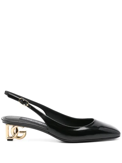 Dolce & Gabbana Black Buckle Ankle Strap Heels