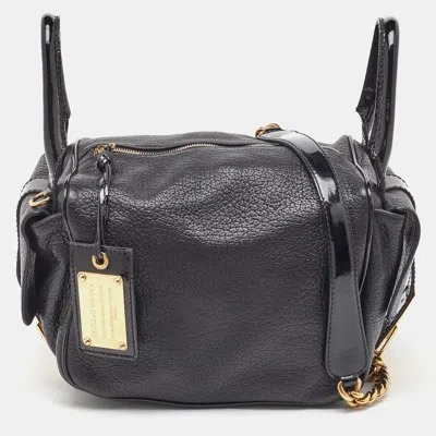 Pre-owned Dolce & Gabbana Black Buckle Strap Leather Satchel