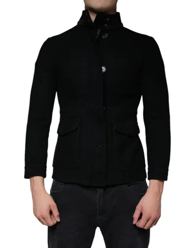 Dolce & Gabbana Black Button Down Cotton Stretch Denim Men's Jacket