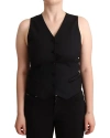 Dolce & Gabbana Black Button Down Sleeveless Vest Waiscoat Top
