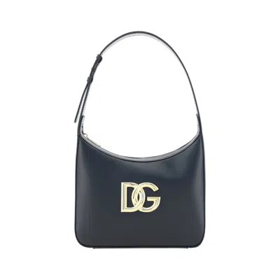 Dolce & Gabbana Black Calf Leather Bos Taurus Shoulder Bag