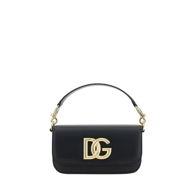 Dolce & Gabbana Black Calf Leather Bos Taurus Shoulder Bag