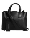 Dolce & Gabbana Black Calf Leather Logo Plaque Shoulder Handbag Bag