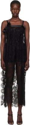 Dolce & Gabbana Black Calf-length Chantilly Lace Midi Dress In N0000 Nero