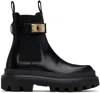 Dolce & Gabbana Calf Leather Ankle Boots With Logo Buckle In 80999 Nero