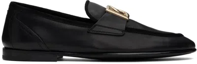 Dolce & Gabbana Black Calfskin Ariosto Slippers
