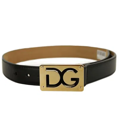 Dolce & Gabbana Black Calfskin Belt