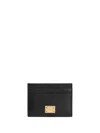 Dolce & Gabbana Slim Leather Card Holder With Streamlined Design In Black