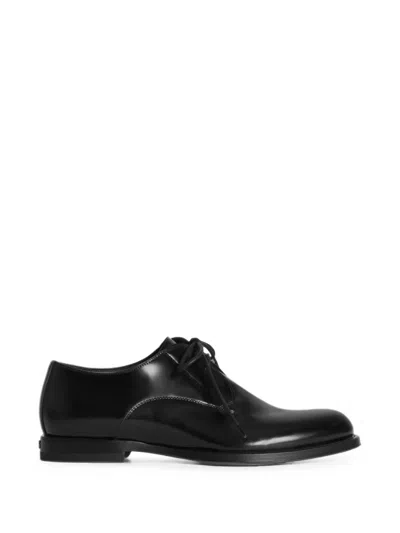 Dolce & Gabbana Calfskin Lace-up Shoes In Animal Print