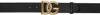 Dolce & Gabbana Black Calfskin 'dg' Logo Belt In 80999 Black