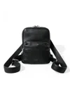 DOLCE & GABBANA BLACK CALFSKIN LEATHER LOGO PALERMO BACKPACK BAG