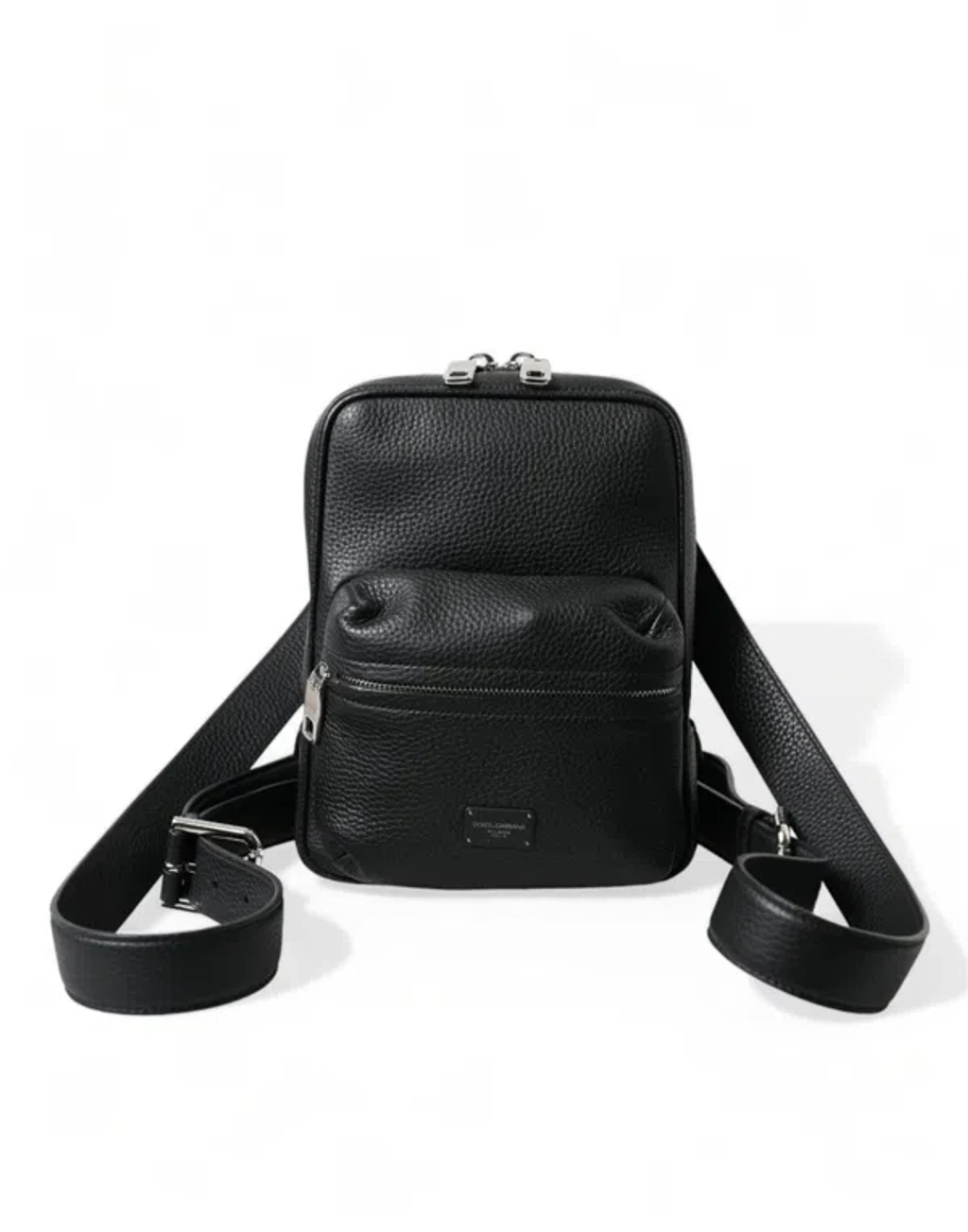 NWT AUTHENTIC DOLCE & GABBANA BLACK CALFSKIN LEATHER LOGO PALERMO BACKPACK BAG Calfskin backpack in Black for Men | Dolce&Gabbana® US main image 2