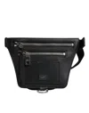 Dolce & Gabbana Black Calfskin Logo Plaque Belt Waist Men Fanny Pack Men's Bag