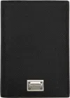 Dolce & Gabbana Black Textured Calf Leather Bi-fold Wallet In 80999 Nero