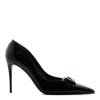 Dolce & Gabbana Black Calfskin Shoes With Heel In Black