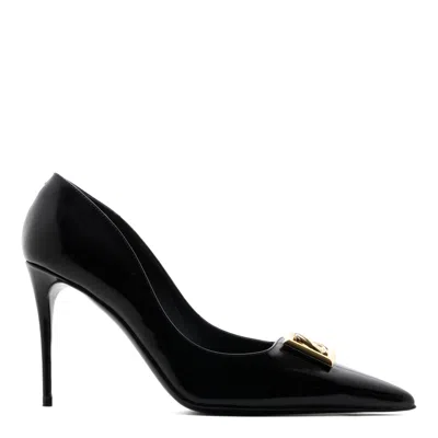 Dolce & Gabbana Black Calfskin Shoes With Heel