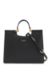 Dolce & Gabbana Black Calfskin Tote Bag With Adjustable Shoulder Strap In Black