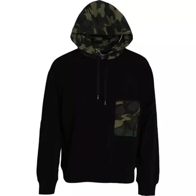 Pre-owned Dolce & Gabbana Black Camouflage Hooded Sweatshirt Men's Sweater ()