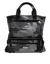 Dolce & Gabbana Black Camouflage Shoulder Strap Logo Plaque Men's Bag