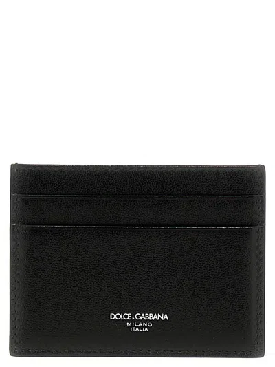 Dolce & Gabbana Black Card Holder With Logo On Front