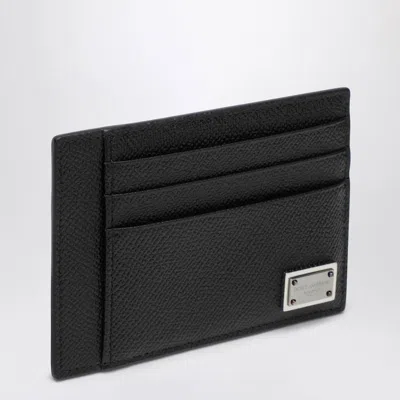DOLCE & GABBANA DOLCE & GABBANA  BLACK CARD HOLDER WITH LOGO PLAQUE