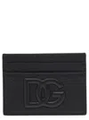 Dolce & Gabbana Small Zip-around Wallet In Calfskin With Raised Logo In Black
