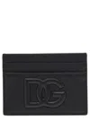 DOLCE & GABBANA BLACK CARD-HOLDER WITH QUILTED LOGO IN LEATHER MAN