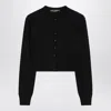 Dolce & Gabbana Ribbed Cropped Cardigan In Black