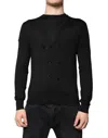 Dolce & Gabbana Black Cashmere Button Down Cardigan Sweater In Black