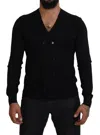 Dolce & Gabbana Black Cashmere Button Down Cardigan Men's Sweater In Black