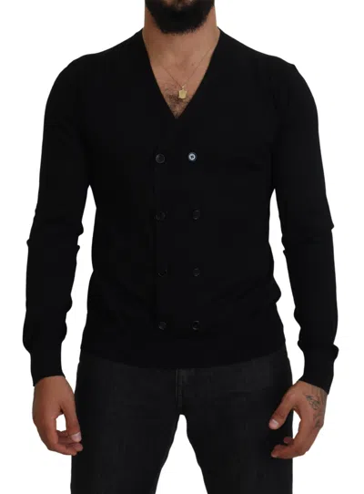 Dolce & Gabbana Black Cashmere Button Down Cardigan Men's Sweater