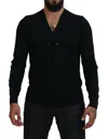 Dolce & Gabbana Black Cashmere Button Down Cardigan Men's Sweater In Black