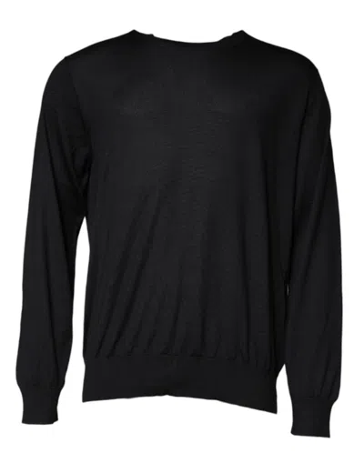 Pre-owned Dolce & Gabbana Black Cashmere Crew Neck Pullover Men's Sweater ()