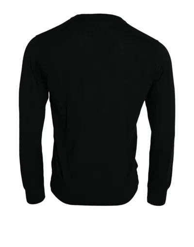 Dolce & Gabbana Black Cashmere Crew Neck Pullover Sweater