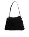 Dolce & Gabbana Black Cashmere Knitted Leather Shoulder Women's Bag In Black
