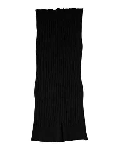 Pre-owned Dolce & Gabbana Black Cashmere Knitted Neck Warmer Foulard Men's Scarf ()