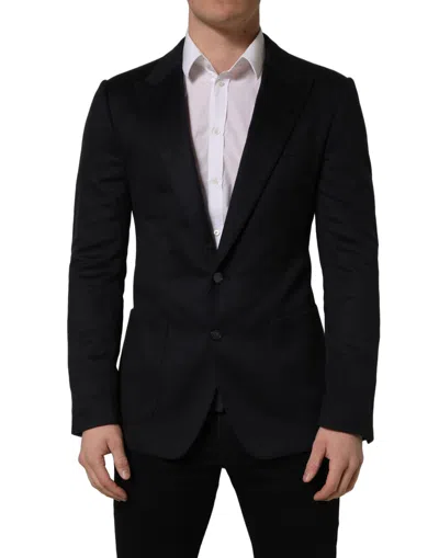 Pre-owned Dolce & Gabbana Black Cashmere Single Breasted Blazer Men's Jacket ()