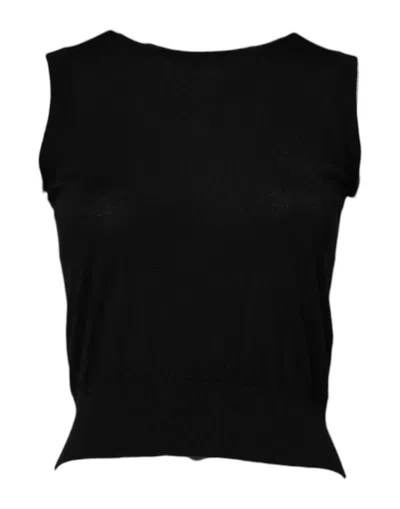 Pre-owned Dolce & Gabbana Black Cashmere Sleeveless Women Tank Women's T-shirt ()