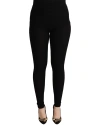 DOLCE & GABBANA DOLCE & GABBANA BLACK CASHMERE STRETCH WAIST TIGHT