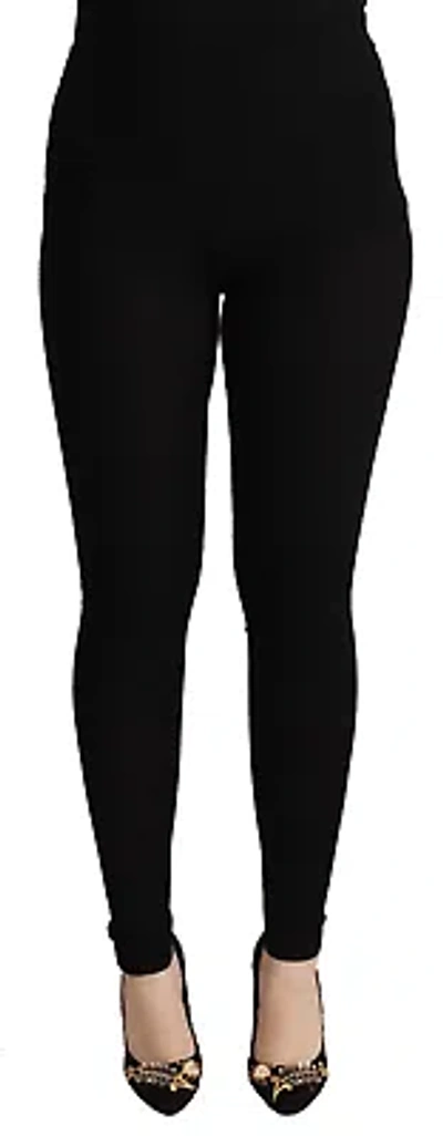 Pre-owned Dolce & Gabbana Black Cashmere Stretch Waist Tights Pants