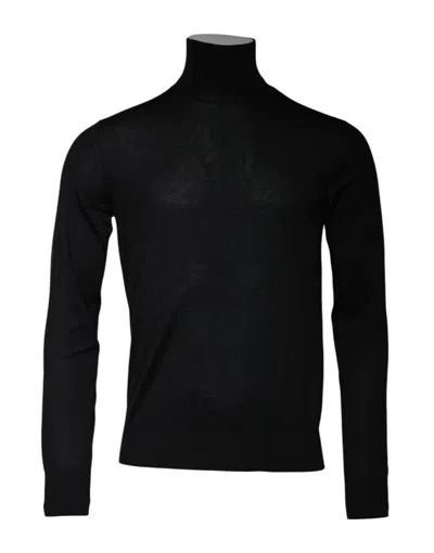 Pre-owned Dolce & Gabbana Black Cashmere Turtleneck Pullover Men's Sweater ()
