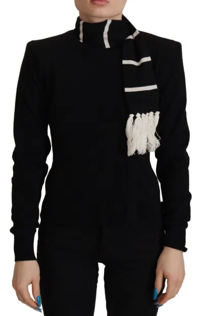 DOLCE & GABBANA DOLCE & GABBANA BLACK CASHMERE TURTLENECK PULLOVER WOMEN'S SWEATER
